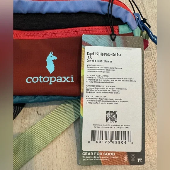 NWOT Cotopaxi Kapai 1.5 L Hip Pack - Del Dia - fun colors ! 7 x 4 x 4 in - Picture 4 of 5